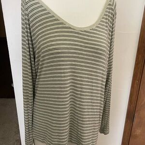 CAbi Green Oversized Long Sleeve Blouse